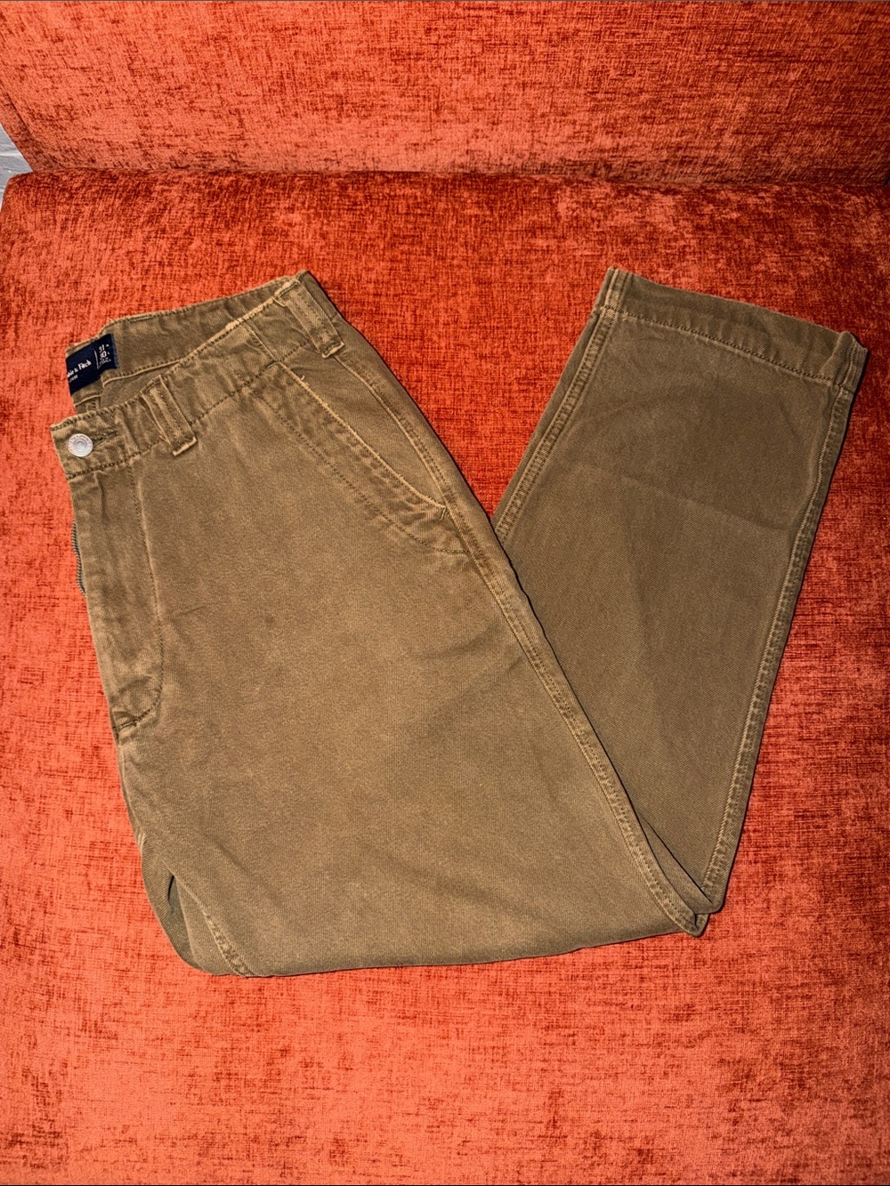 Abercrombie & Fitch Men's Olive-Brown Chino Pants